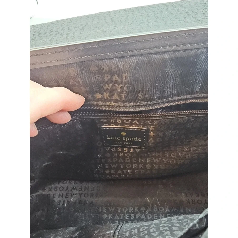 Kate Spade New York Womens Black Leather Flap Medium Satchel Bag Handbag
